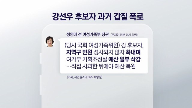 정영애 전 여가부 장관 강선우 후보자, 장관에게도 갑질 [앵커리포트] / YTN
