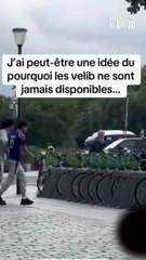 Des jeunes s’en prennent aux Vélib’ dans les rues de Paris