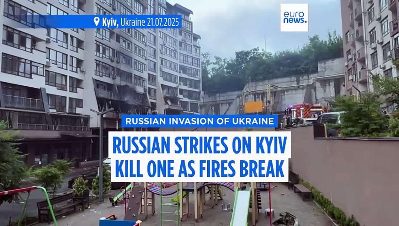 Russian strikes on Kyiv kill one and injure six as fires break out in the city
