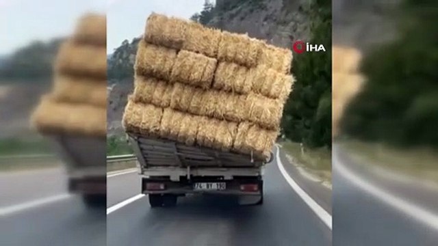 Saman yüklü kamyonun yolculuğu korkuttu