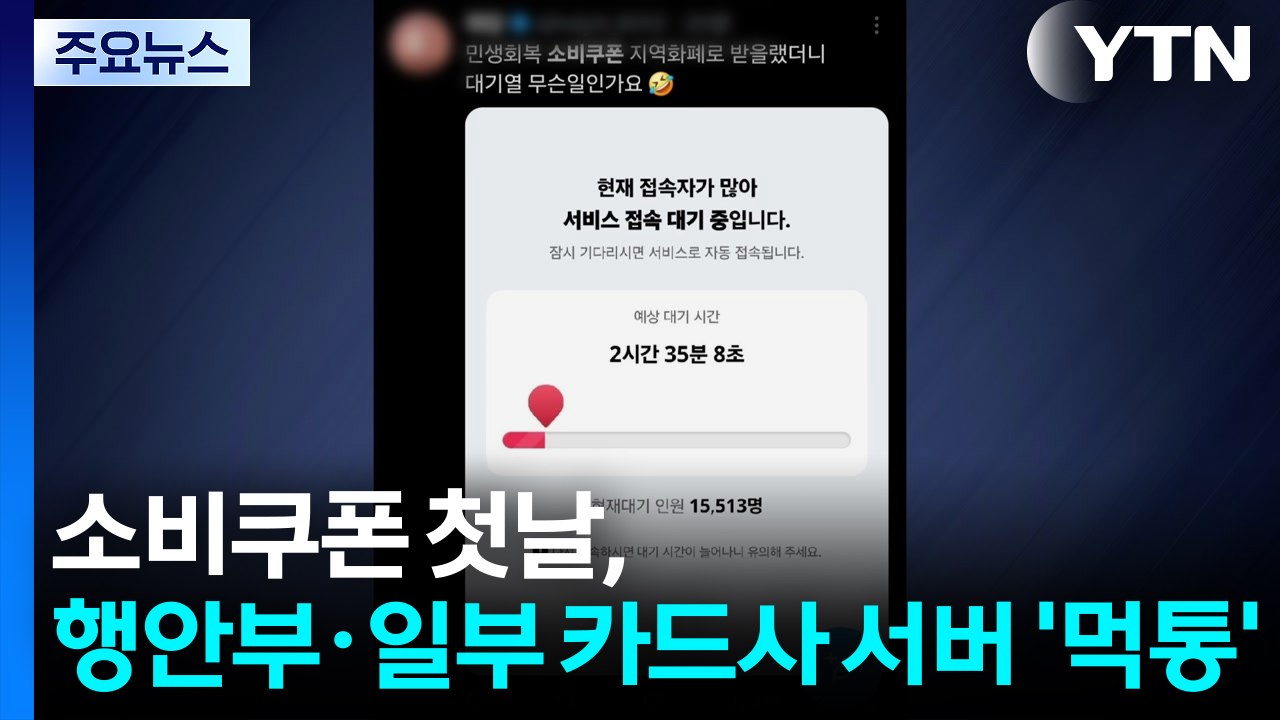 소비쿠폰 첫날, 행안부·일부 카드사 서버 '먹통' / YTN