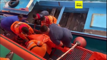 568 people survived after an Indonesian passenger ferry caught fire at sea, killing 3