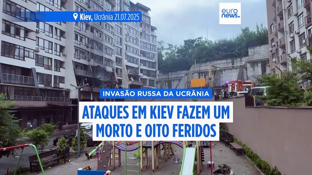 Ataques russos contra Kiev matam uma pessoa e ferem seis, com incêndios a deflagrar na cidade