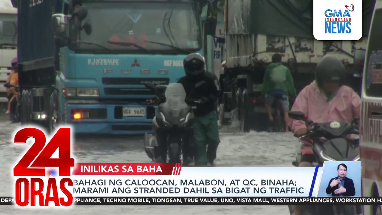 Bahagi ng Caloocan, Malabon, at QC, binaha; marami ang stranded dahil sa bigat ng traffic | 24 Oras