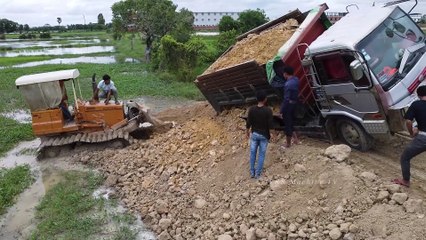 So Scary Truck Fails While Back Upload Stone And Excavator with Bulldozer Push Up Amazing [4K HD]