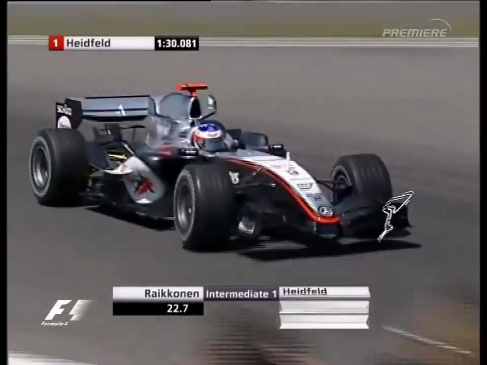 F1 – Kimi Räikkönen (McLaren Mercedes V10) lap in qualifying – European GP 2005