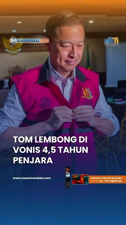 Tom Lembong Dijatuhi Hukuman 4,5 Tahun Penjara, Tidak Ada Bukti Memperkaya Diri