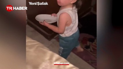 Açlıktan uyuyamadı! Boş tabakla babasına yalvardı: Minik Gazzeli kızın gözyaşları yüreğimize aktı