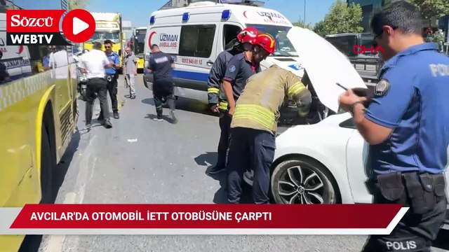 Avcılar'da otomobil İETT otobüsüne çarptı