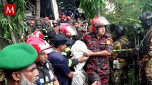 Fallecen 18 personas y hay 164 heridos por choque de avión de entrenamiento en Bangladesh