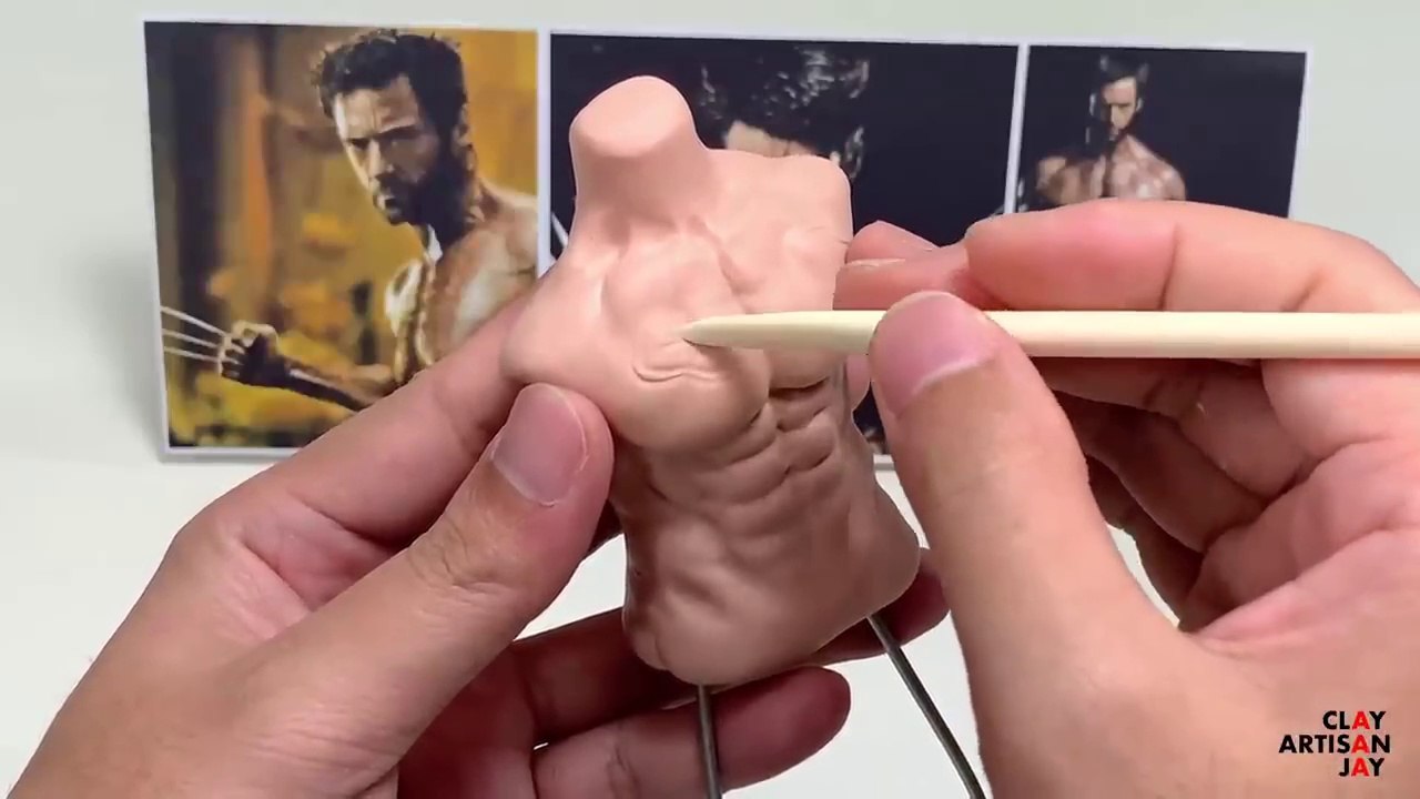 Polymer Clay Sculpture_ Wolverine