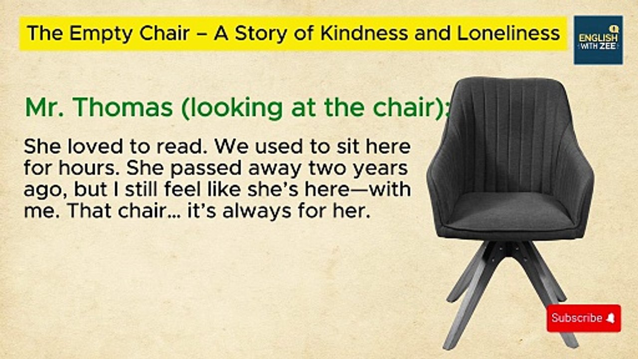 The Empty Chair | English Moral Story for Beginners | Learn English with Real-Life Stories