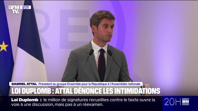 Loi Duplomb: Dans une société démocratique saine, on doit pouvoir prendre des décisions sans le faire sous la menace , déclare Gabriel Attal