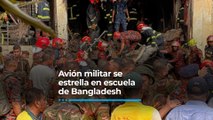 Avión militar se estrella en escuela de Bangladesh