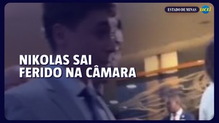 Nikolas sai ferido após empurra-empurra em visita de Bolsonaro na Câmara