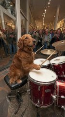 dog playing drums like a pro 😂