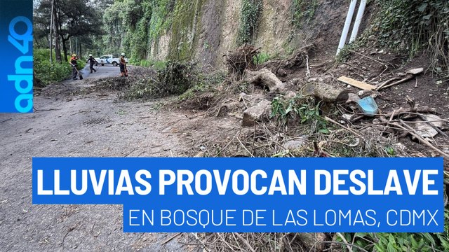 Las fuertes lluvias provocan deslave en Bosques de las Lomas, en la CDMX