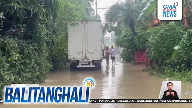 Ilang bahagi ng Marilao, Bulacan, baha pa rin; ilang sasakyan, hindi makausad dahil sa malalim na baha | Balitanghali
