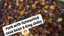 ready to eat pork with fermented soya bean chutney pickle
