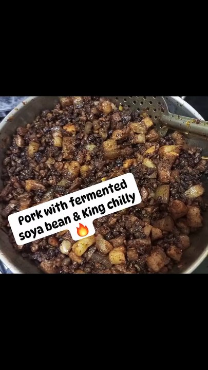 ready to eat pork with fermented soya bean chutney pickle