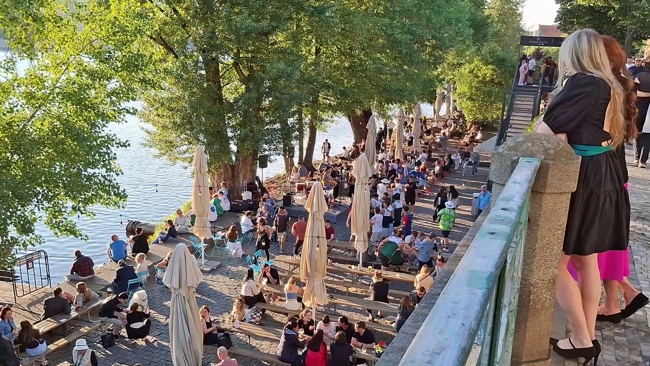summer 2025  czech republic, prague ,  the right bank of the Moldovan river