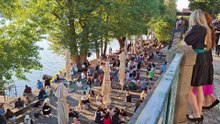 summer 2025  czech republic, prague ,  the right bank of the Moldovan river