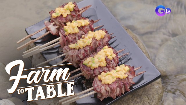 Chef JR Royol grills Beef and Bacon Skewers in Buyo The Farm and Villas! | Farm To Table