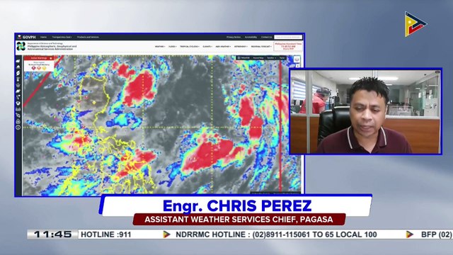 Panayam kay PAGASA Assistant Weather Services Chief, Engr. Chris Perez ukol sa kalagayan ng panahon sa mga oras na ito