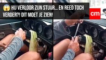 😱 Hij Verloor Zijn Stuur… en Reed Toch Verder?! Dit Moet Je Zien!