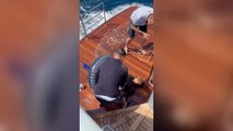 Interceptado un inmigrante que trataba de cruzar el estrecho de Gibraltar con un flotador de playa