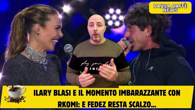 Ilary Blasi e il momento imbarazzante con Rkomi e Fedez resta scalzo...