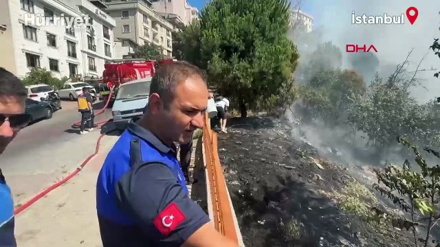 Kağıthane’de ağaçlık alandaki yangının çıkış anları: Polis hortumla, vatandaş damacanayla su döktü