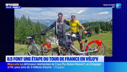 130 kilomètres sur un Vélo'v. C'est le pari fou de deux amis sur une étape du tour de France.