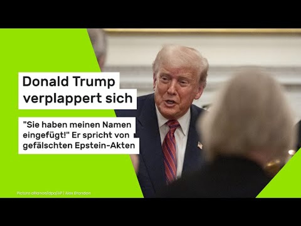 Donald Trump verplappert sich: Er spricht von gefälschten Epstein-Akten