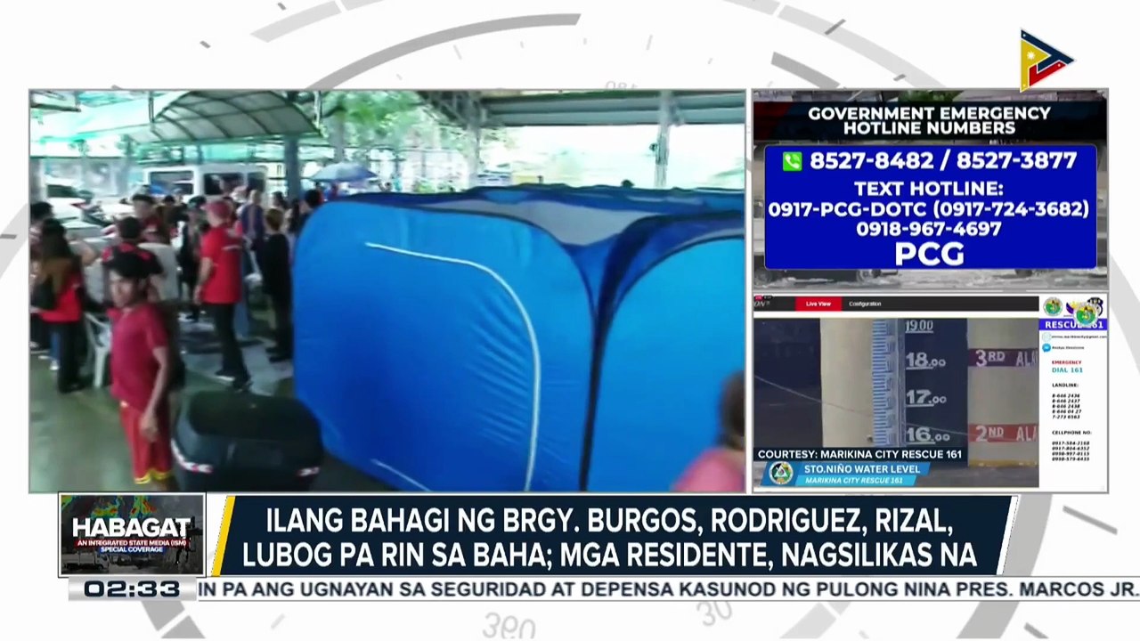 Ilang bahagi ng Brgy. Burgos, Rodriguez, Rizal, lubog pa rin sa baha; mga residenteng nakatira sa tabi ng Wawa Dam, nangangamba sa pagtaas ng lebel ng tubig