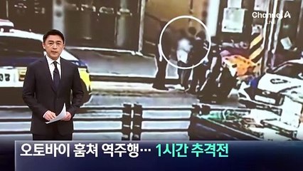 오토바이 훔쳐 역주행 도주…경찰과 1시간 추격전
