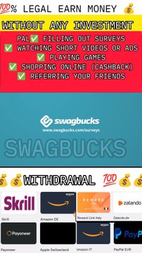 Earn Money Online with Swagbucks | Real App | No Investment | Solve it Simple✅ Watching short videos or ads✅ Playing games✅ Shopping online (cashback)✅ Referring your friends💸 “Earn $5 Daily from Your Phone!” 🔥 “No Investment – Real App!”