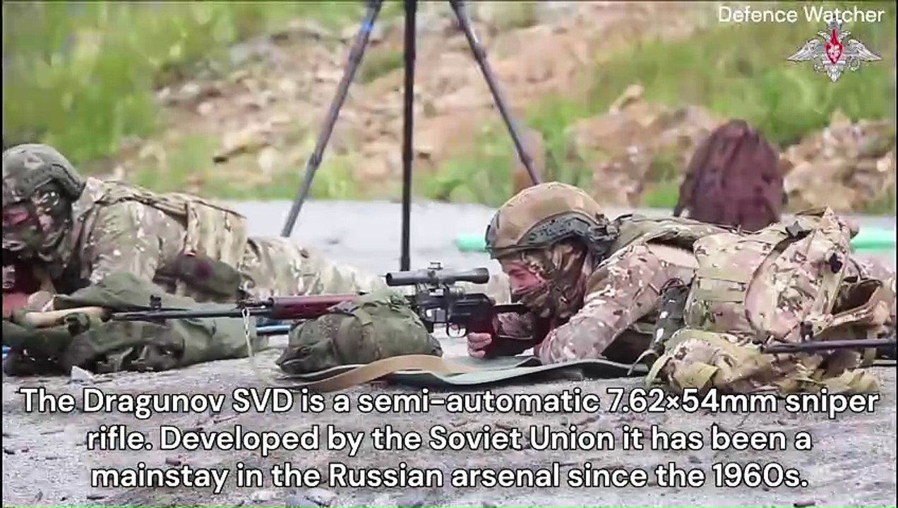 Russian Soldiers Train on Upgraded "SVD 'Dragunov' Sniper Rifle."