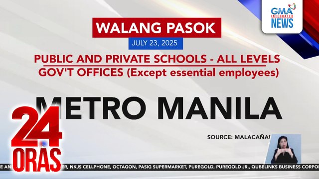 #WalangPasok - Pasok sa ilang lugar bukas (July 23), suspendido na dahil sa masamang panahon | 24 Oras