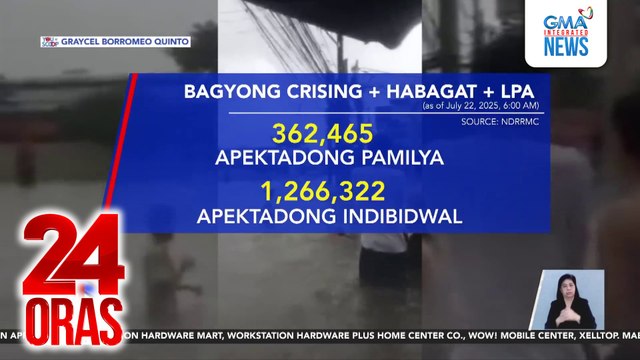 2, kumpirmadong nasawi dahil sa Bagyong Crising, Habagat at mga LPA | 24 Oras