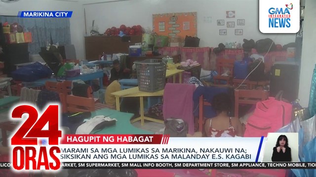 Marami sa mga lumikas sa Marikina, nakauwi na; siksikan ang mga lumikas sa Malanday E.S. kagabi | 24 Oras