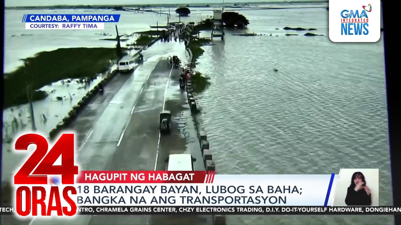 18 barangay sa Candaba, Pampanga, lubog sa baha; bangka na ang transportasyon | 24 Oras