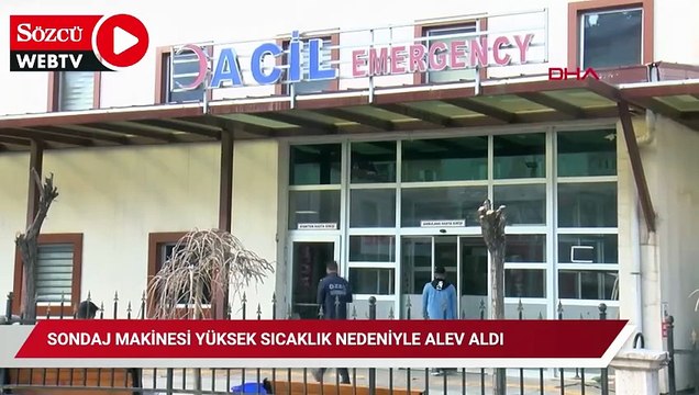 Sondaj makinesi yüksek sıcaklık nedeniyle alev aldı: işçiler felaketi yaşadı