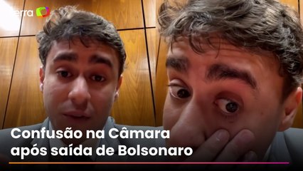Nikolas Ferreira fica ferido no rosto em confusão na Câmara durante visita de Bolsonaro