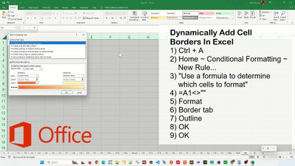 How do you create dynamic cell borders in Excel? - Excel Tips and Tricks