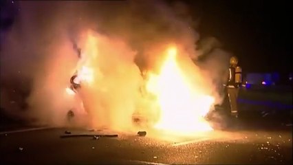 Driver Caught In Fireball After Shocking Motorway Crash
