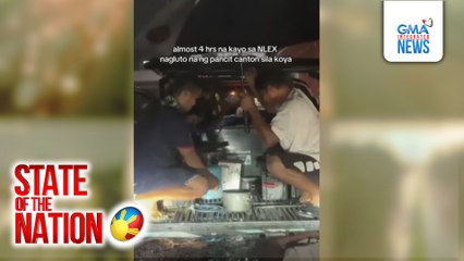 Stranded na motorista sa NLEX, nagluto sa likod ng sasakyan | SONA