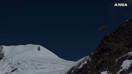 Monte Rosa, il recupero di un alpinista ferito sulla Punta Giordani