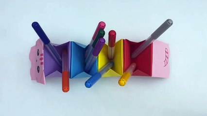 How to Make Paper DESK ORGANIZER for Kids - Origami
