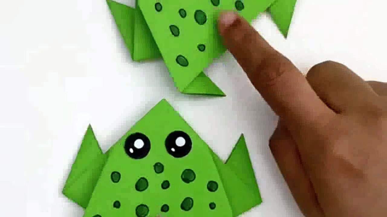How to Make Paper Jumping Frog for Kids - Origami - 1